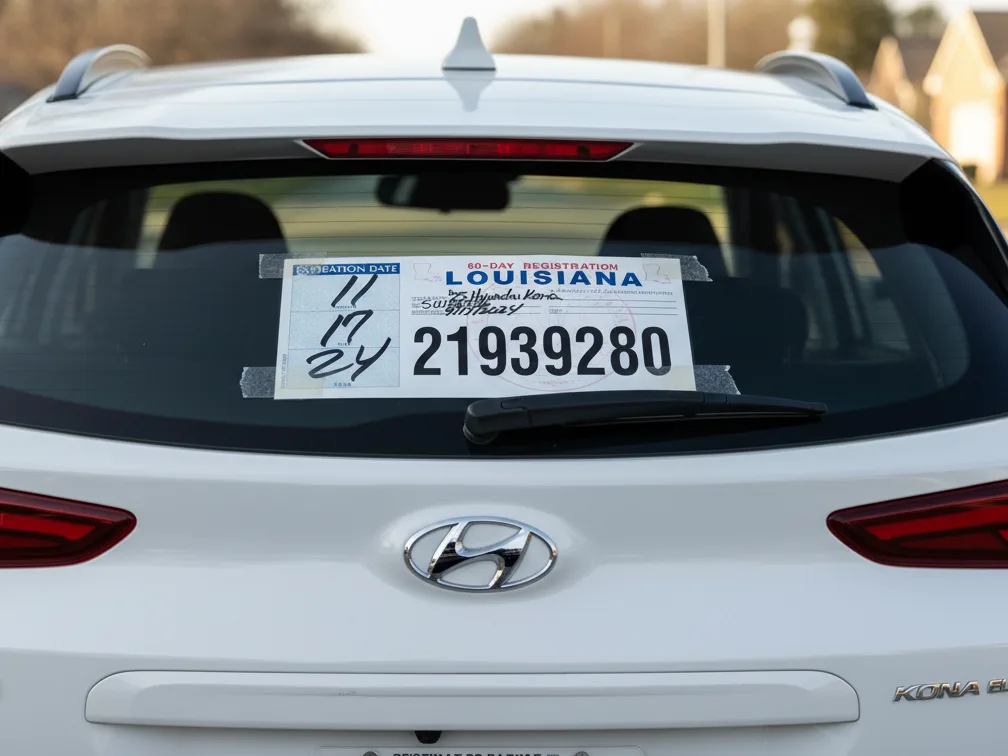 louisiana dealer demo plate test drive vehicle tag