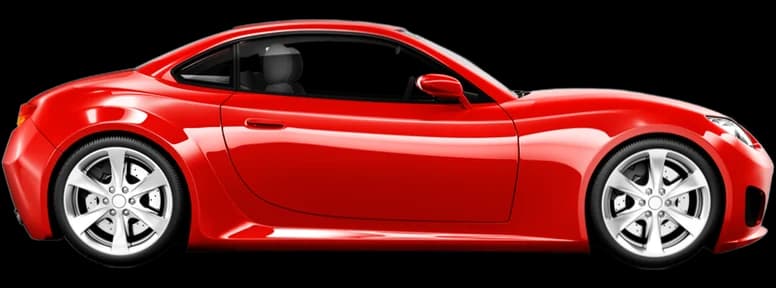 red luxury convertable transparent background