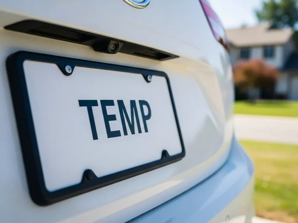 temporary tag license plate temp label